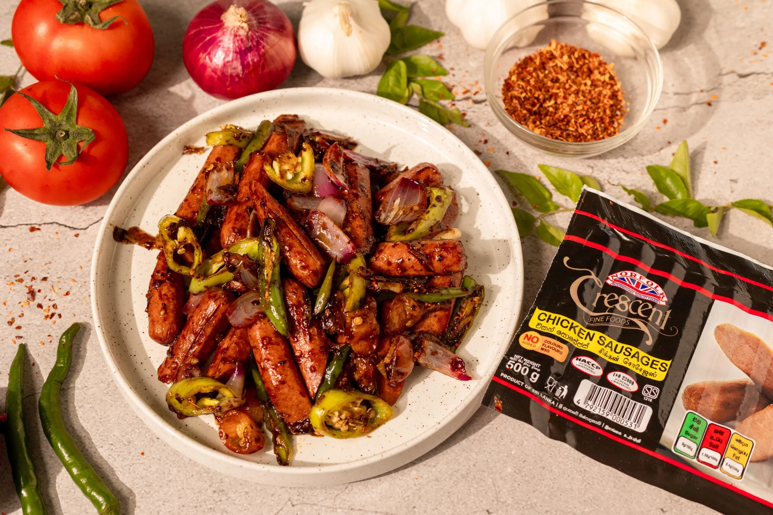 Crescent Devilled Sausages