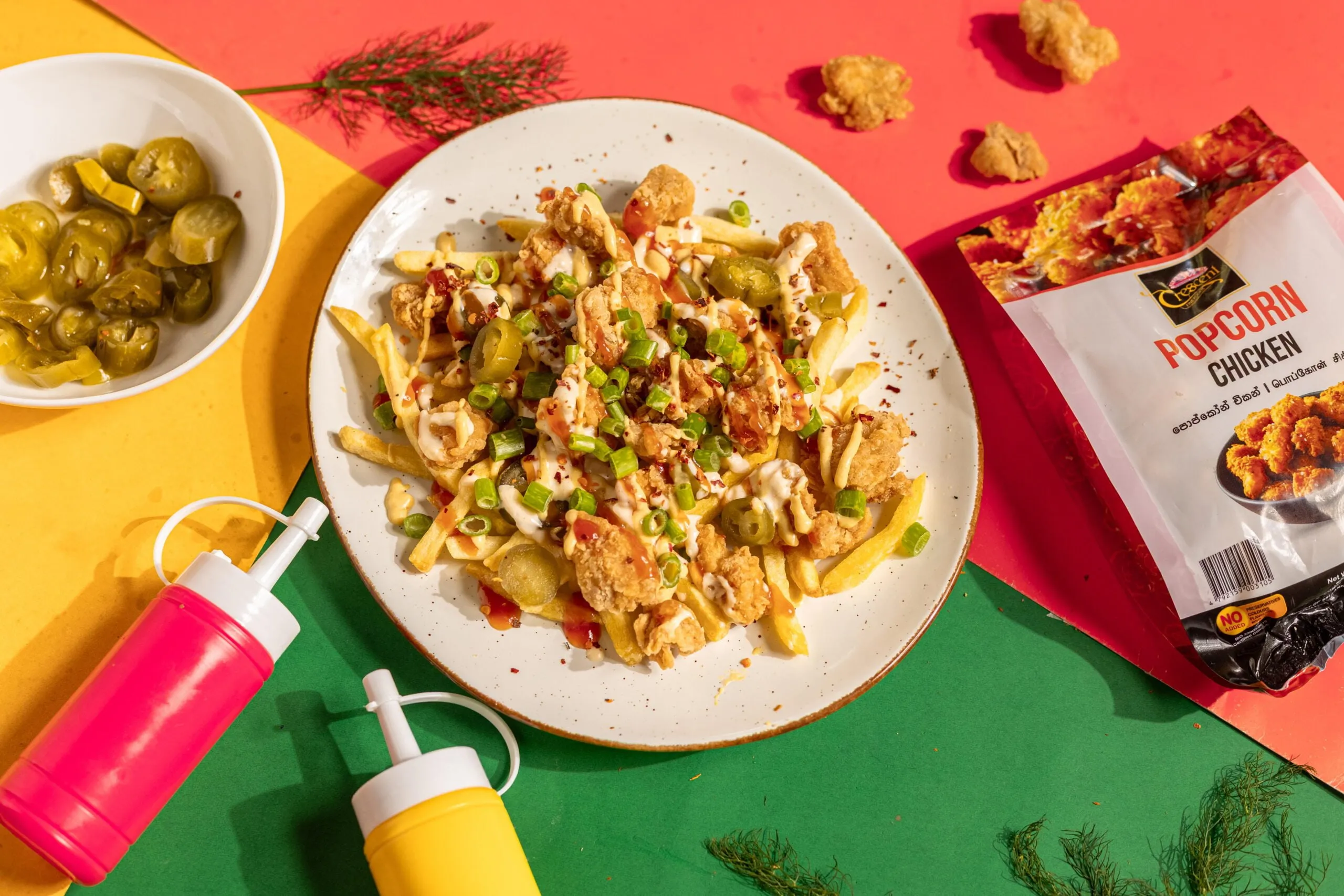 Crescent Popcorn Chicken Loaded Fries