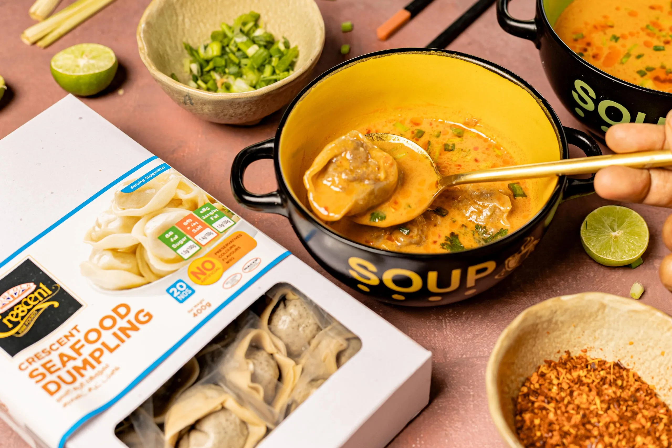 Crescent Seafood Dumpling Soup