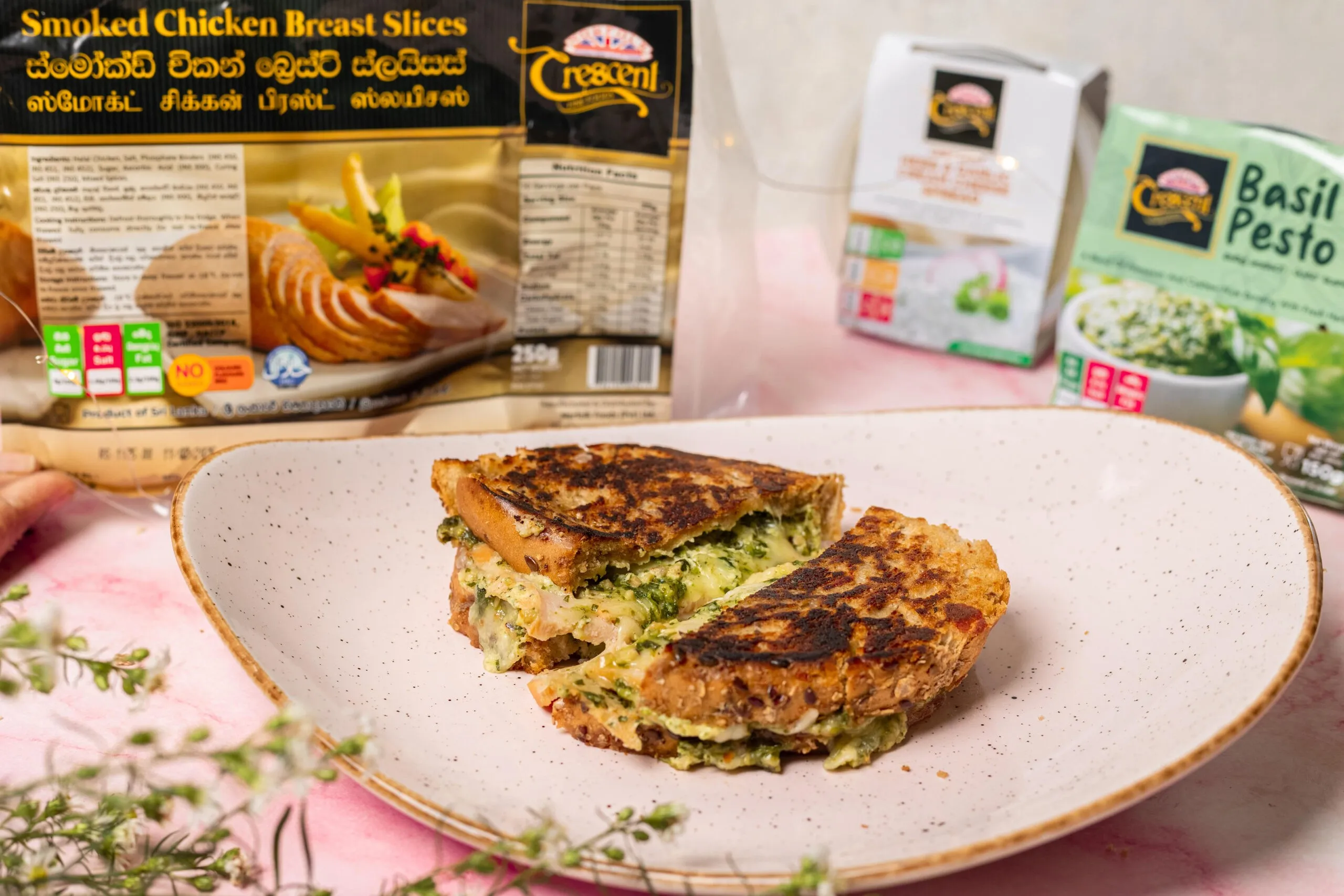 Crescent Smoked Chicken Grilled Cheese Sandwich